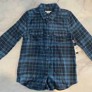 O'Neill Teal and Navy Plaid Shirt